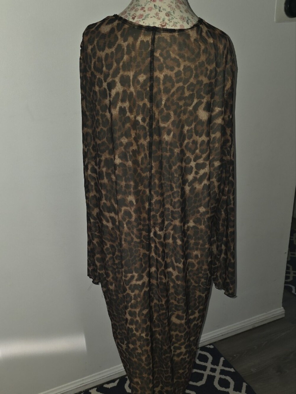 Long Sleeve Leopard Print Maxi Dress - Brown - Picture 5 of 6